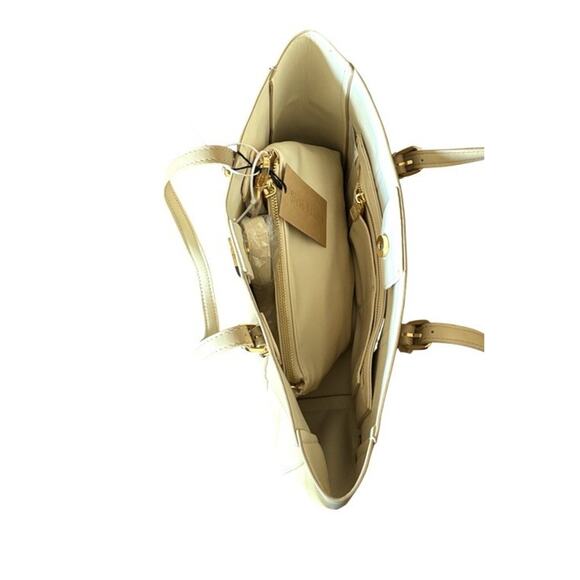 Steve Madden Tote Set Bag Sesame Solid Beige Faux Leather Shoulder NWT - Picture 4 of 12